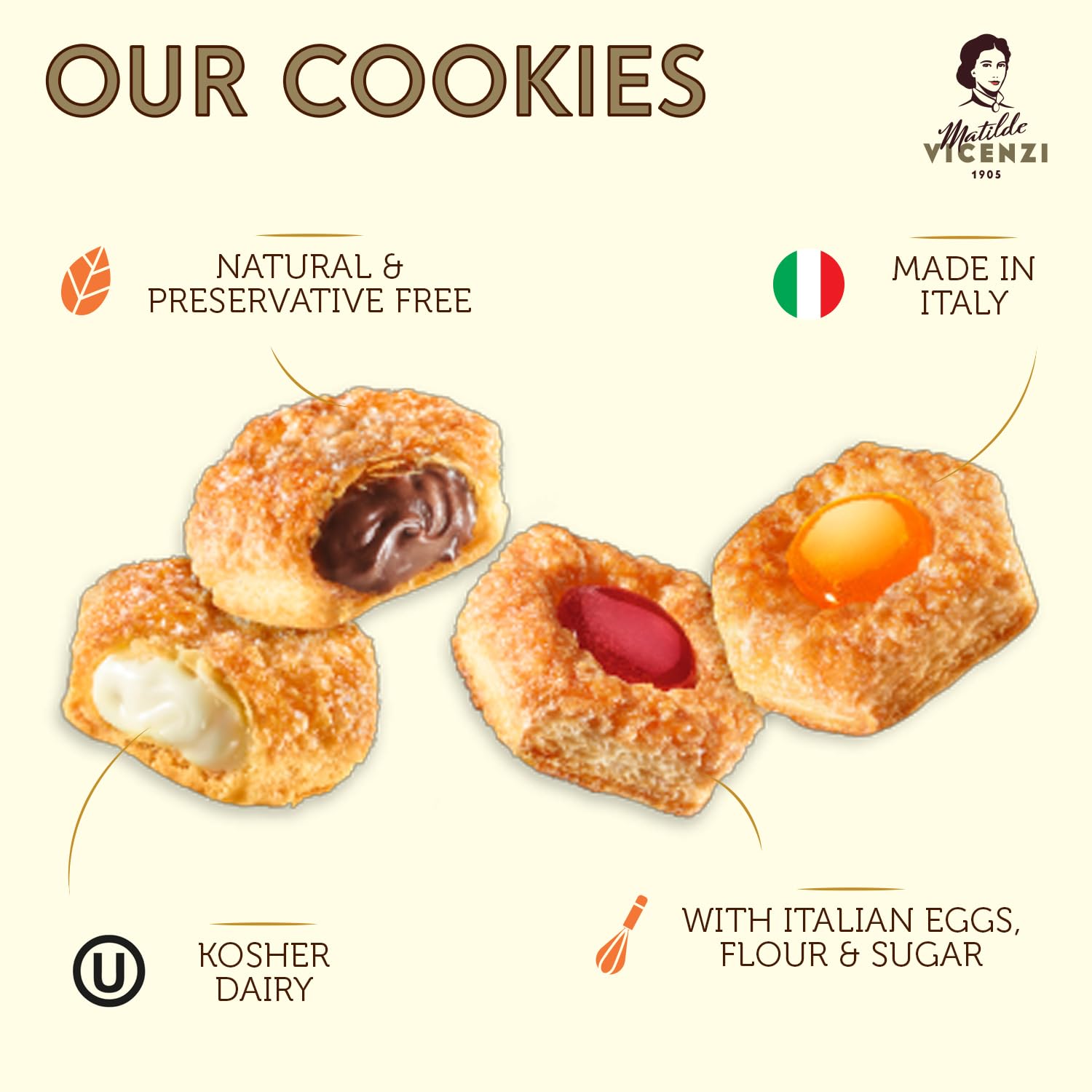 Matilde Vicenzi Millefoglie D'Italia Cookie Tin - Imported Assortment of Italian Butter Cookies & Crispy Tea/Coffee Pastries, Kosher Dairy, Gift Box for Father's Day - 13.76oz (390g)