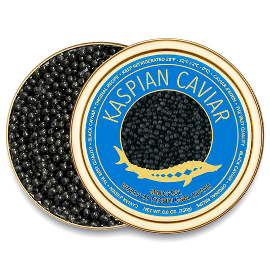 𝐁𝐄𝐒𝐓𝐒𝐄𝐋𝐋𝐄𝐑 - KASPIAN Collection - Premium Osetra Sturgeon Black  - 3.5 oz / 100 g - Premium Black  with Classical Malossol Taste from Sturgeon Black Roe by  d'Eden