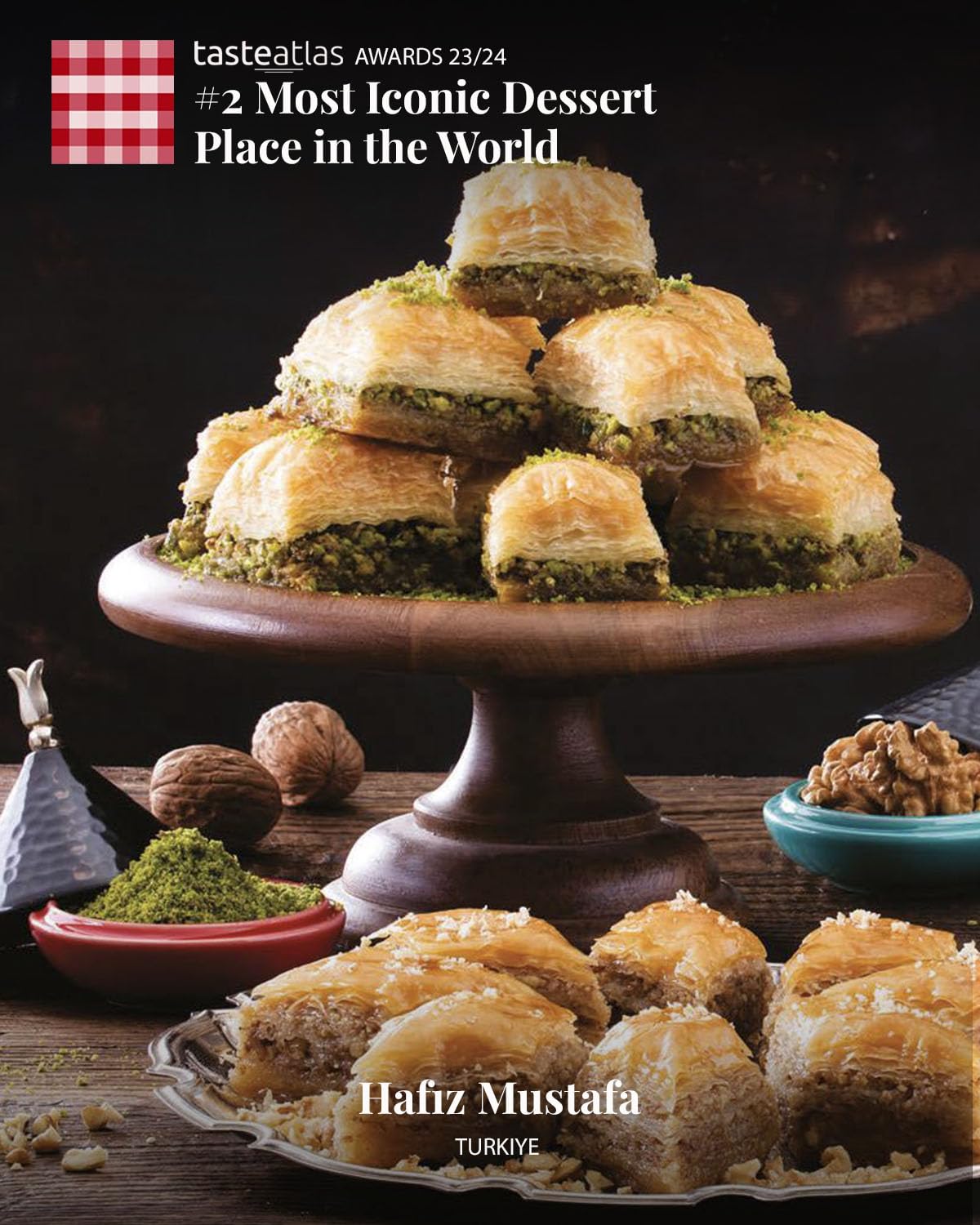 , Authentic Turkish Baklava, Daily, Freshly Handmade Desserts, Sweets, Snacks, Delights, Treats, Pistachio, Walnut, Gift for Birthdays, Anniversary, Celebration, Party, Special Event