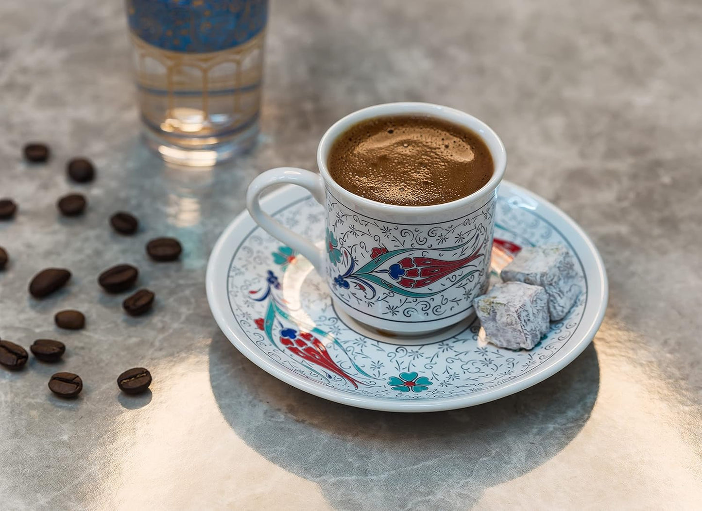, Turkish Coffee, Finest Ground, Authentic, Milled and Medium Roasted Arabica Beans, Tray Gift Ideas for Birthday, Christmas